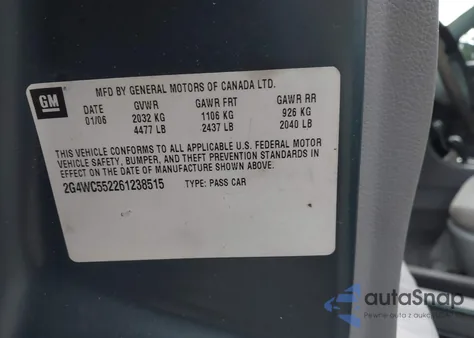 2006 Buick Lacrosse Cx из США, поврежденный, VIN 2G4WC552261238515